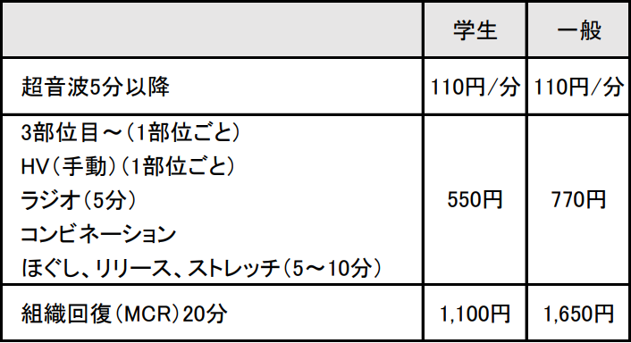 料金表